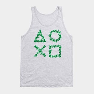 Green Leaf Game Play Buttons Tank Top